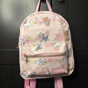 Disney Pink Cat and Floral Mini Backpack
